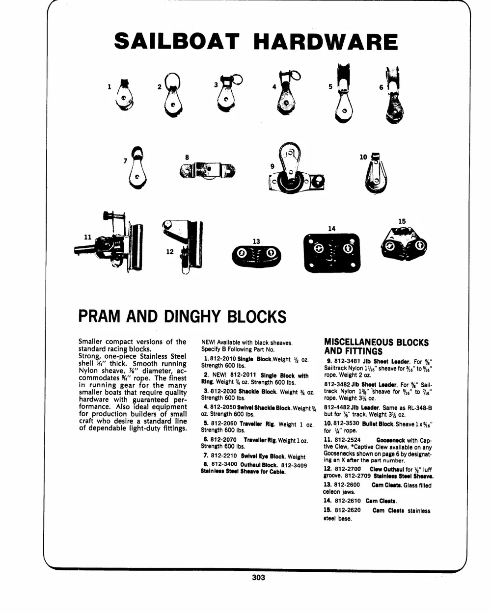 Sailboat and Miscellaneous Hardware — page 1 of the Dibblee Industries catalog (W.J. Keating, 1940–)